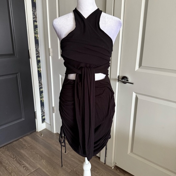 Free People Beach Paradise Convertible Multi-way Tie Dress in Black Size M - Picture 3 of 10